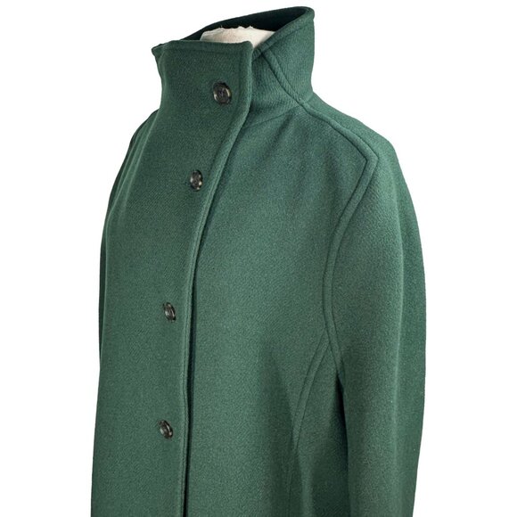 J. Crew Italian Stadium Cloth By Nello Gori, Green Wool Coat Size 16 - Picture 2 of 11